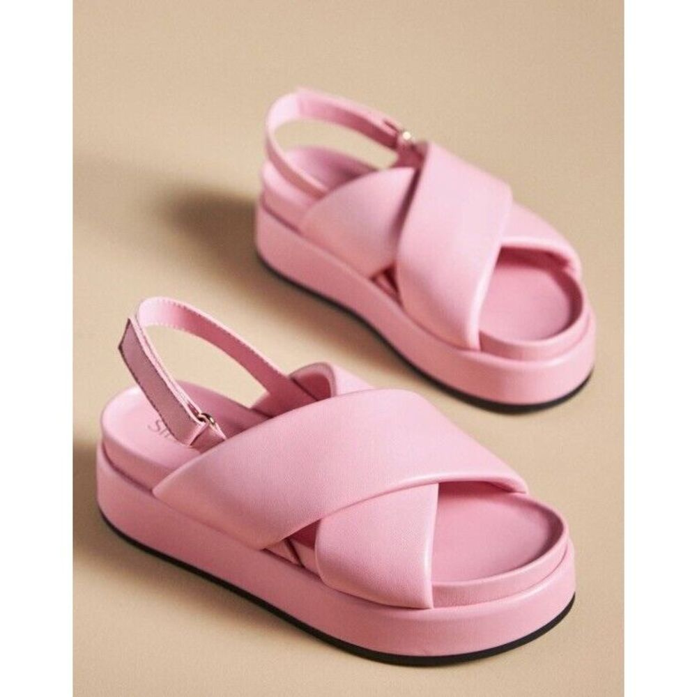 Silent D Pier Slingback Sandals Pink Puffy Leather EU 39/ 8.5 NEW Anthropologie‎